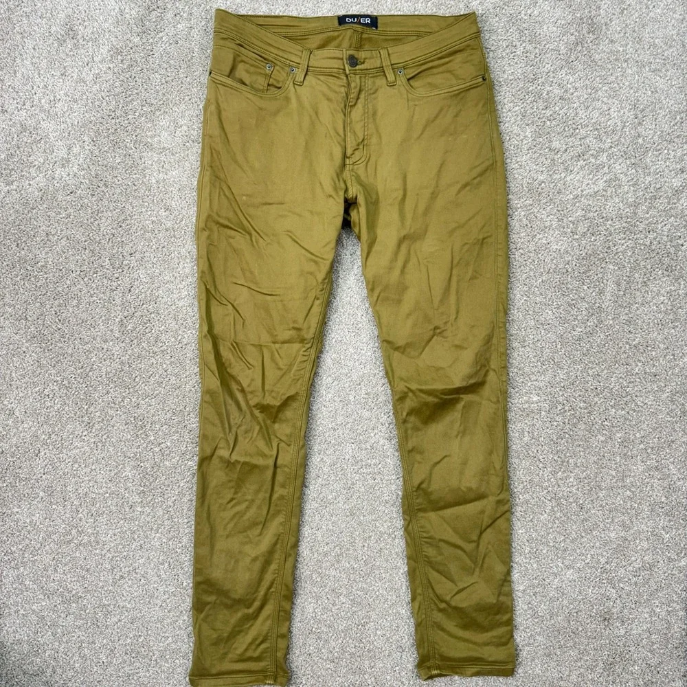 DU/ER N2X Slim Fit Pants Mens 34x34 Mustard Performance Khaki Chino